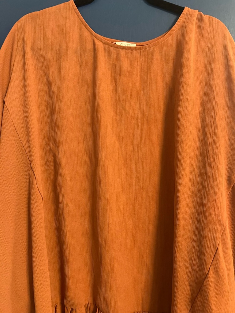 ODDY Flowy Ruffle-Hem Tunic in Rust - Picture 3 of 5